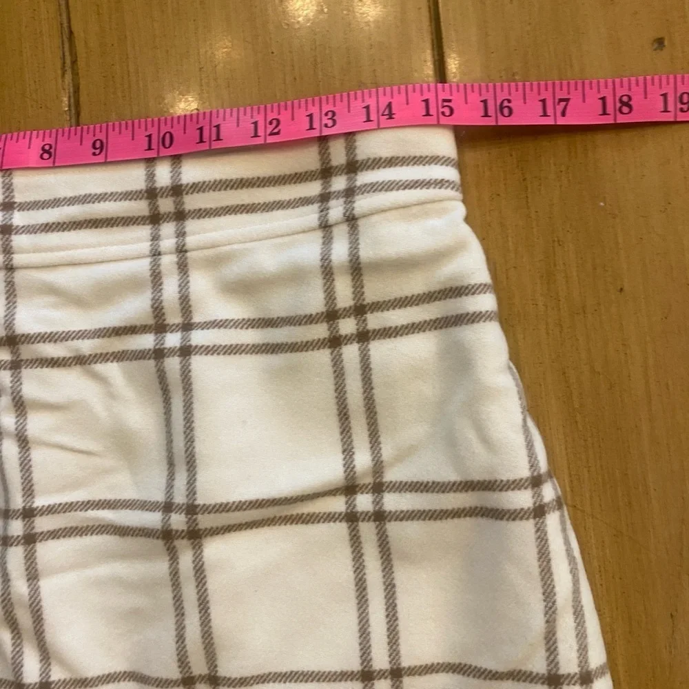 J.Crew Women’s Plaid Lined Skirt Cream Tan Zip On New Size 6